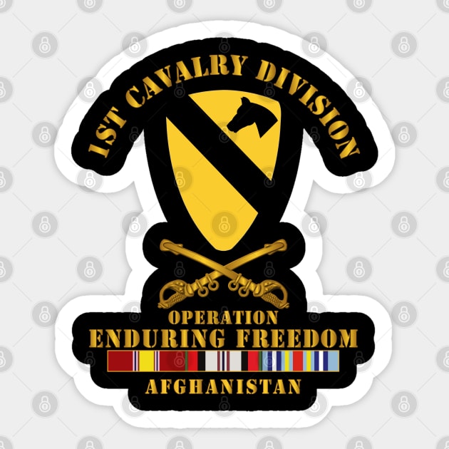 1st Cavalry Division - OEF w Cav Br SVC Sticker by twix123844